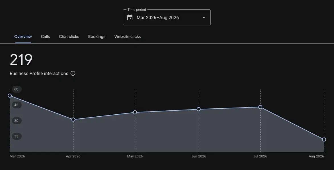Interface Google Business Profile