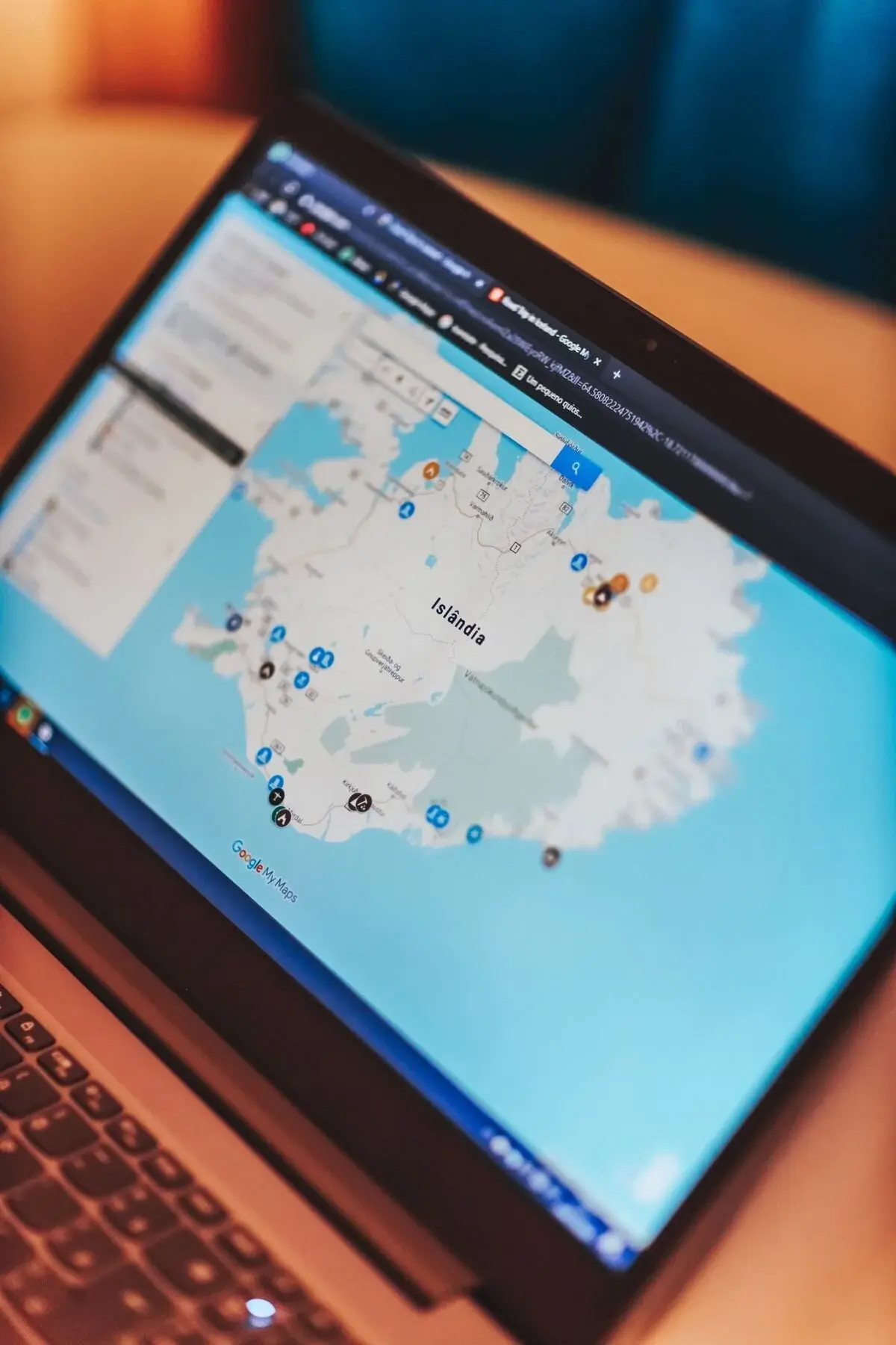 Google Maps displayed on a laptop screen to illustrate a local search